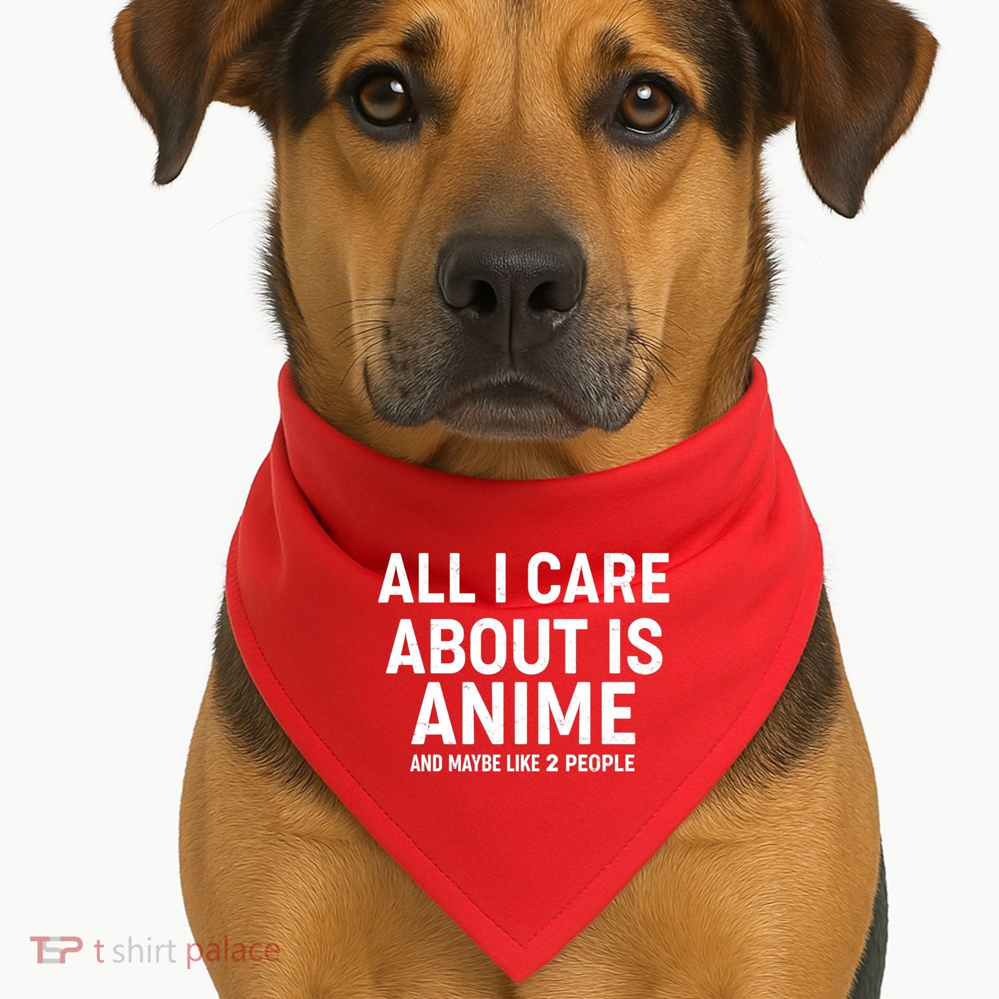 Funny All I Care About is Anime and Maybe Like 2 People USA-Made Doggie Bandana