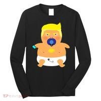 Funny Angry Baby Trump Balloon Long Sleeve Shirt thumb 0