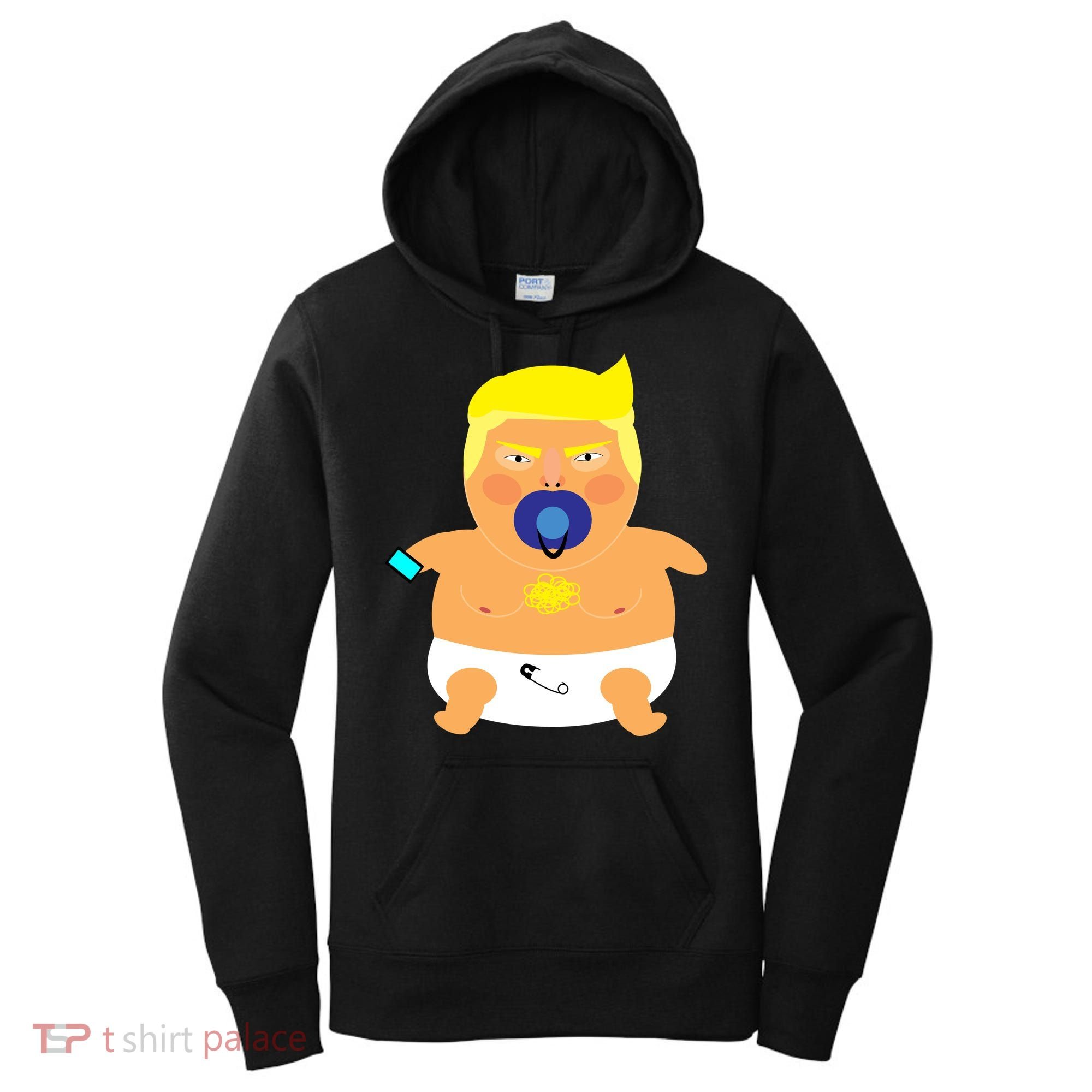 Funny Angry Baby Trump Balloon Women's Hoodie