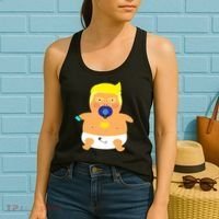 Funny Angry Baby Trump Balloon Women's Tank Top thumb 2