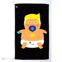 Funny Angry Baby Trump Balloon Golf Towel thumb 0
