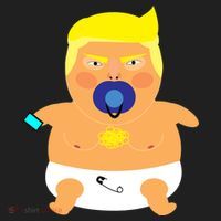 Funny Angry Baby Trump Balloon Golf Towel thumb 3