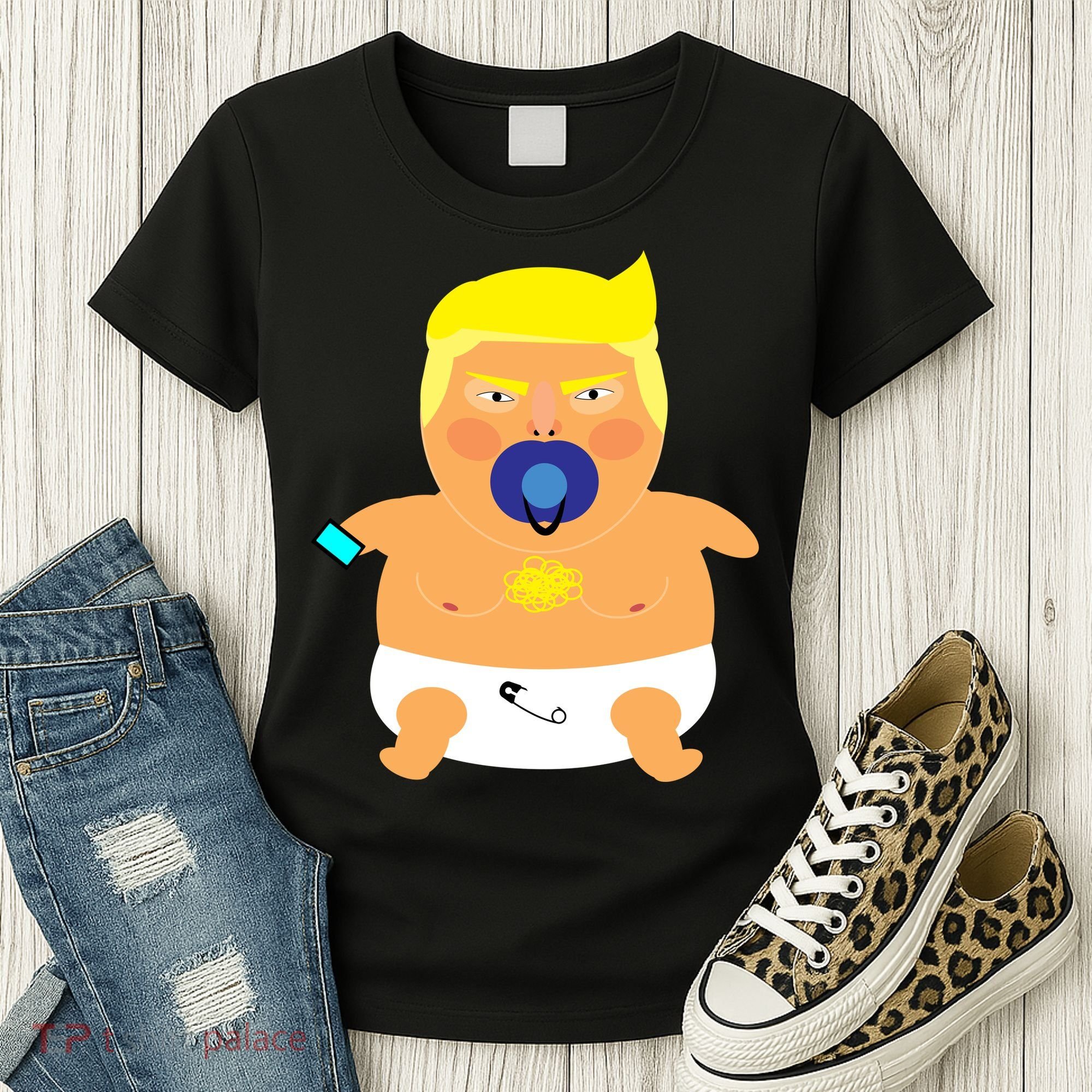 Funny Angry Baby Trump Balloon Women's T-Shirt