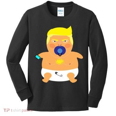 Funny Angry Baby Trump Balloon Kids Long Sleeve Shirt