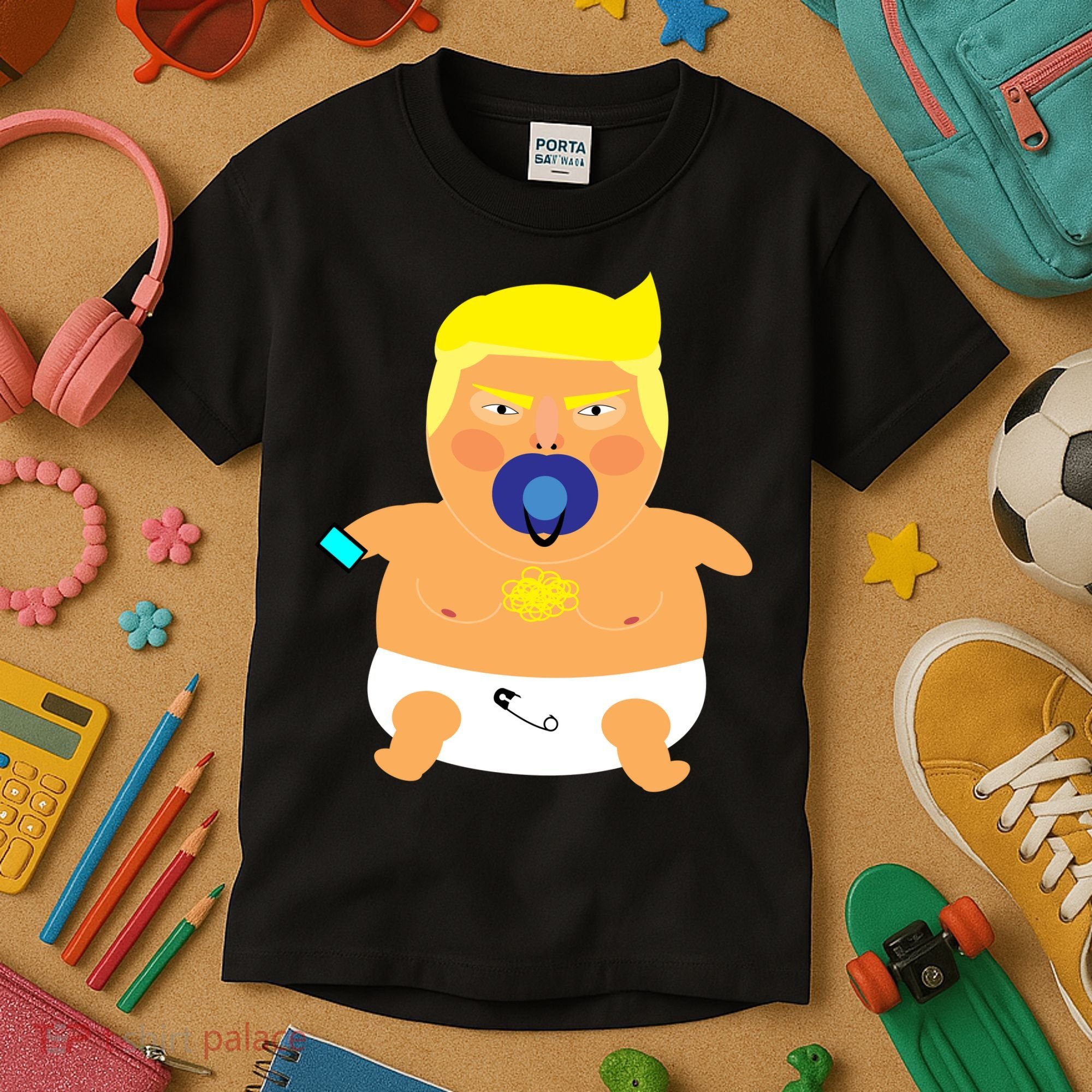 Funny Angry Baby Trump Balloon Kids T-Shirt
