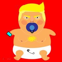 Funny Angry Baby Trump Balloon Santa Hat thumb 1