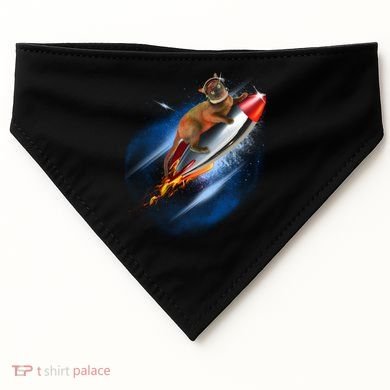 Funny Astronaut Cat Blasting Off In Space USA-Made Doggie Bandana
