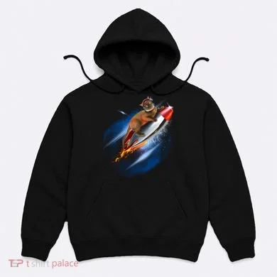 Funny Astronaut Cat Blasting Off In Space Hoodie