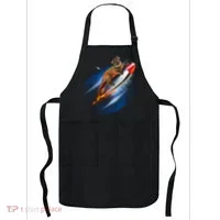 Funny Astronaut Cat Blasting Off In Space Apron thumb 0
