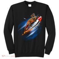 Funny Astronaut Cat Blasting Off In Space Sweatshirt thumb 0