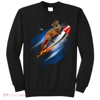 Funny Astronaut Cat Blasting Off In Space Sweatshirt