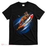 Funny Astronaut Cat Blasting Off In Space T-Shirt thumb 0