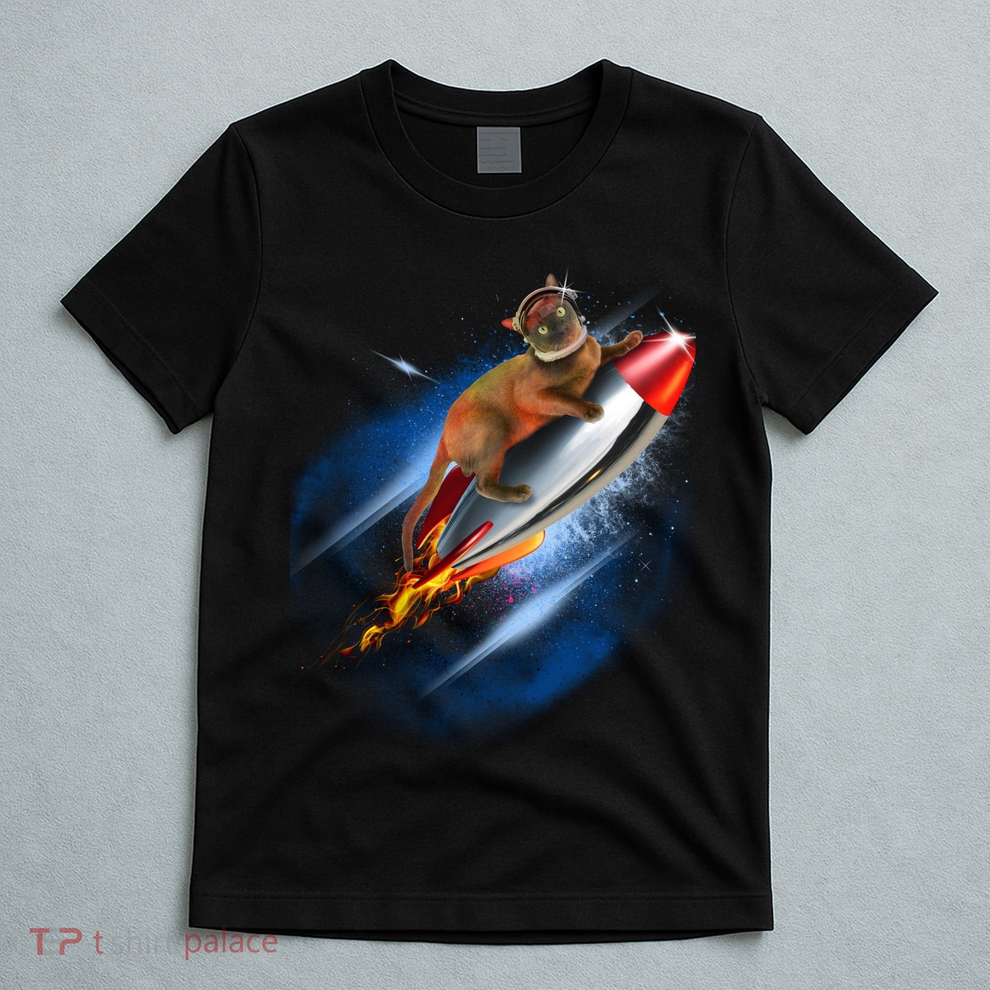 Funny Astronaut Cat Blasting Off In Space T-Shirt