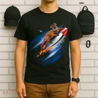Funny Astronaut Cat Blasting Off In Space T-Shirt thumb 6