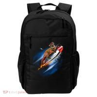 Funny Astronaut Cat Blasting Off In Space Backpack thumb 0