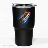 Funny Astronaut Cat Blasting Off In Space Tumbler thumb 0