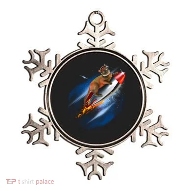 Funny Astronaut Cat Blasting Off In Space Ornament