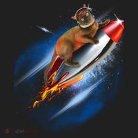 Funny Astronaut Cat Blasting Off In Space Hat thumb 2