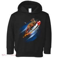 Funny Astronaut Cat Blasting Off In Space Toddler Hoodie thumb 0