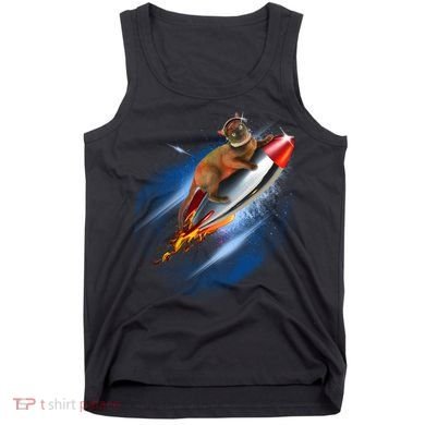 Funny Astronaut Cat Blasting Off In Space Tank Top