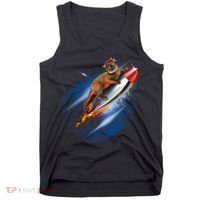 Funny Astronaut Cat Blasting Off In Space Tank Top thumb 0