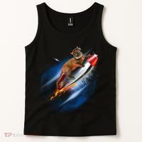 Funny Astronaut Cat Blasting Off In Space Tank Top thumb 2