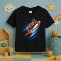 Funny Astronaut Cat Blasting Off In Space Toddler T-Shirt thumb 3