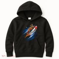Funny Astronaut Cat Blasting Off In Space Kids Hoodie thumb 0