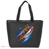 Funny Astronaut Cat Blasting Off In Space Tote Bag thumb 0