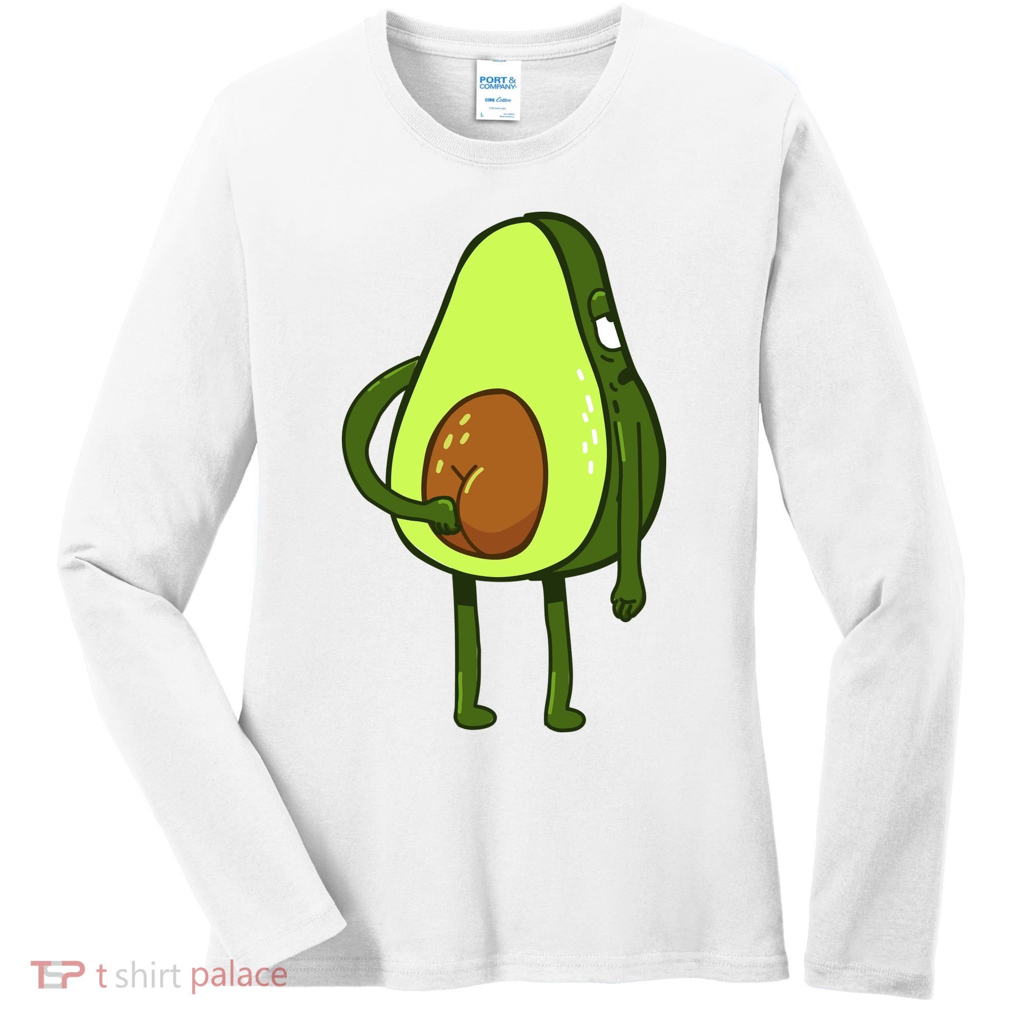 Funny Avocado Butt Women's Long Sleeve Shirt