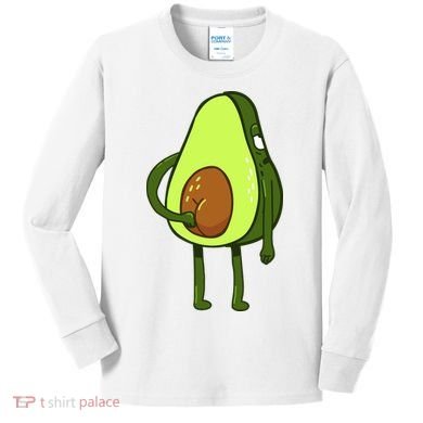 Funny Avocado Butt Kids Long Sleeve Shirt