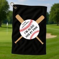 Funny Baseball Mom Golf Towel thumb 1