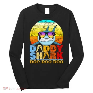 Funny Beach Daddy Shark Doo Long Sleeve Shirt