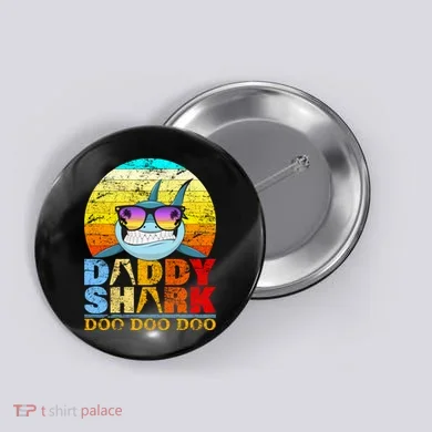 Funny Beach Daddy Shark Doo Button