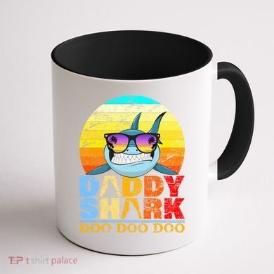 Funny Beach Daddy Shark Doo Coffee Mug back