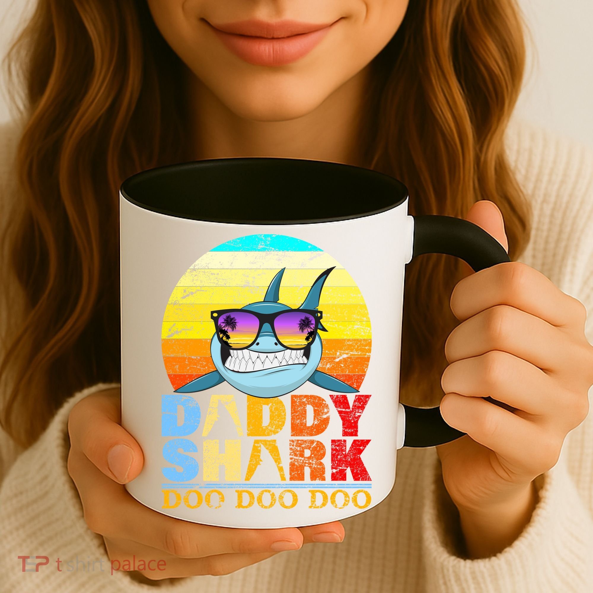 Funny Beach Daddy Shark Doo Coffee Mug