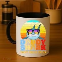 Funny Beach Daddy Shark Doo Coffee Mug thumb 4
