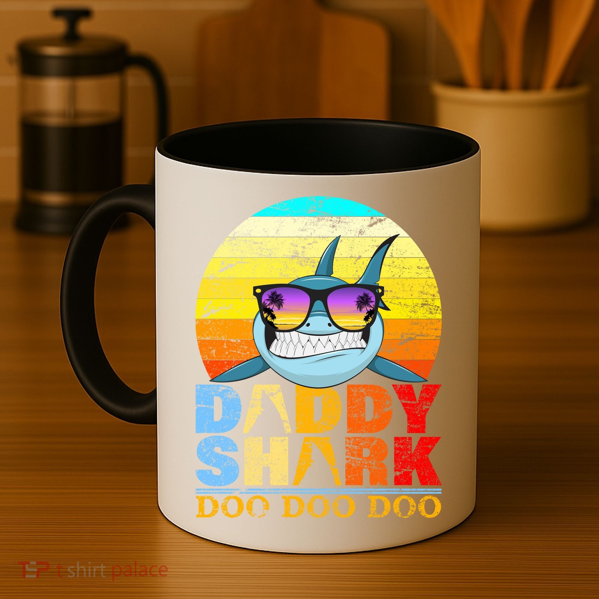 Funny Beach Daddy Shark Doo Coffee Mug