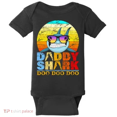 Funny Beach Daddy Shark Doo Baby Bodysuit