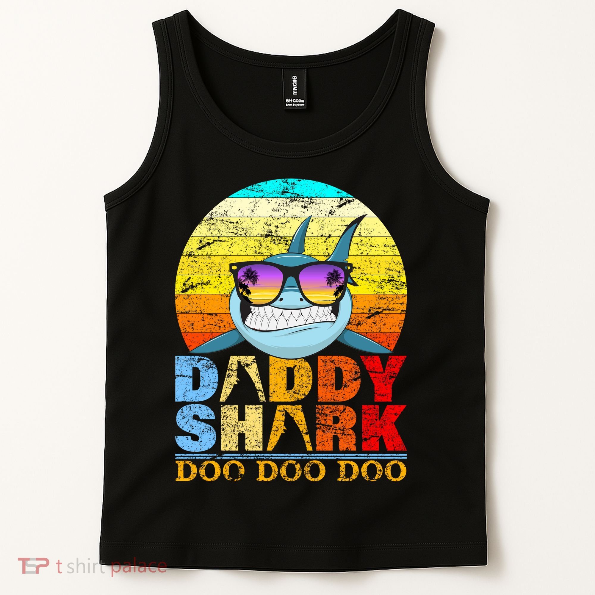 Funny Beach Daddy Shark Doo Tank Top