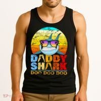 Funny Beach Daddy Shark Doo Tank Top thumb 3