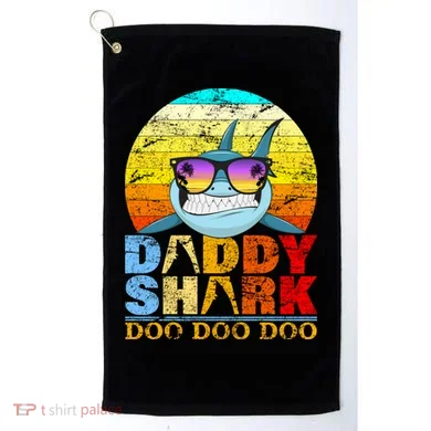Funny Beach Daddy Shark Doo Golf Towel