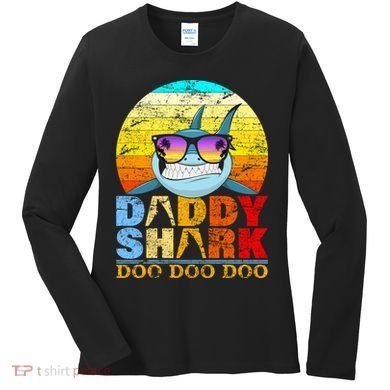 Funny Beach Daddy Shark Doo Women's Long Sleeve Shirt