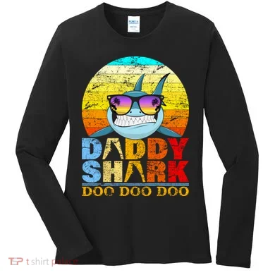 Funny Beach Daddy Shark Doo Women's Long Sleeve Shirt