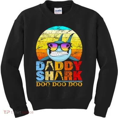 Funny Beach Daddy Shark Doo Kids Sweatshirt
