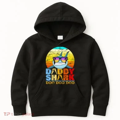 Funny Beach Daddy Shark Doo Kids Hoodie