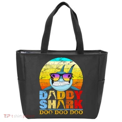 Funny Beach Daddy Shark Doo Tote Bag
