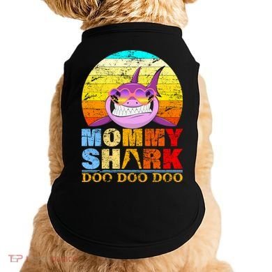 Funny Beach Mommy Shark Doo Doggie Tank