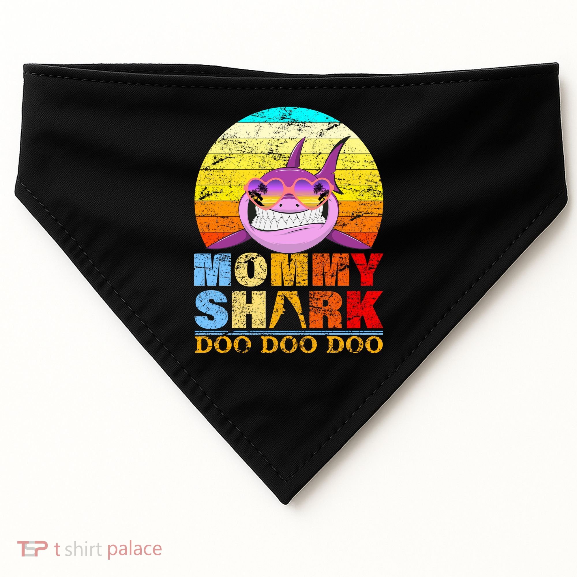 Funny Beach Mommy Shark Doo USA-Made Doggie Bandana