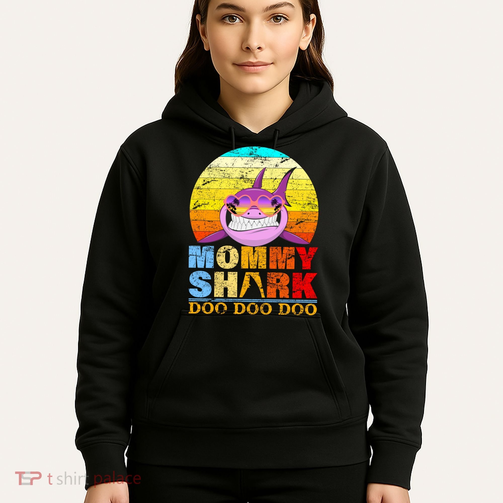 Funny Beach Mommy Shark Doo Hoodie